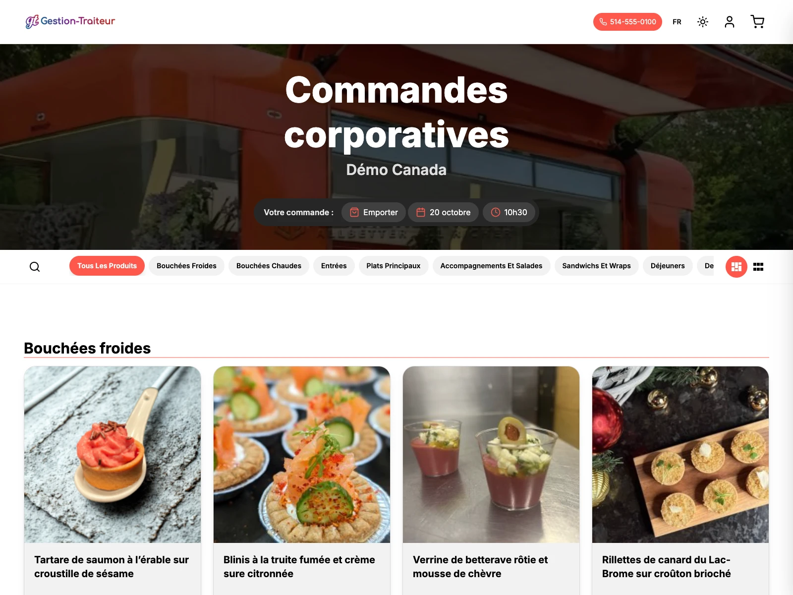 screenshot: online ordering store
