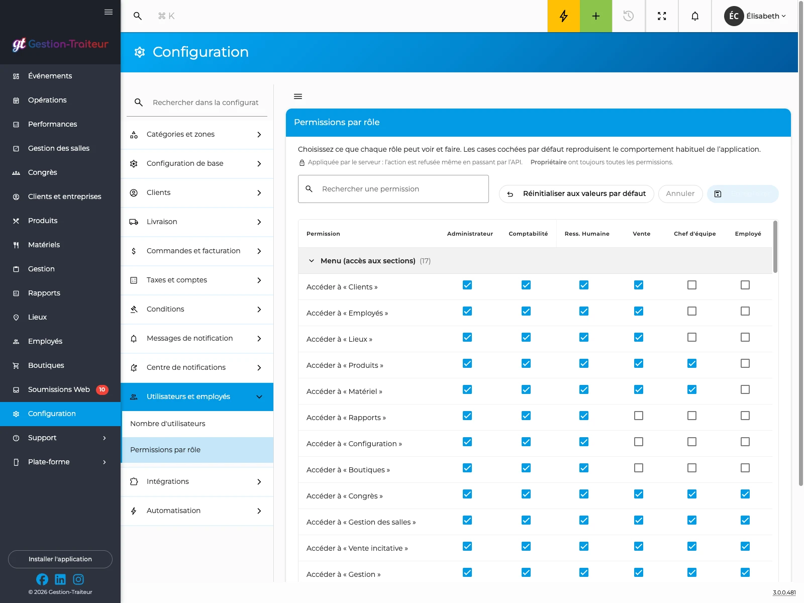 screenshot: permissions